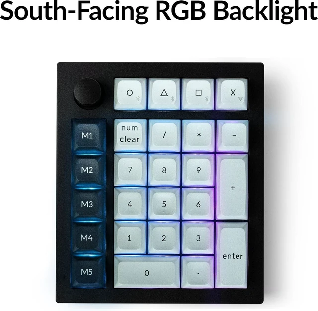 Alt view image 6 of 7 - Keychron Q0 Max Wireless Custom Mechanical Numpad, Aluminum Body, Black 2.4 GHz/Bluetooth/USB-C Wired, QMK Programmable Knob, PBT Keycaps Hot-Swappable, RGB Backlight for Laptop Mac Windows Linux
