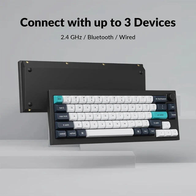 Alt view image 3 of 7 - Keychron Q2 Max QMK Wireless Mechanical Keyboard, 65% Aluminum, Black
2.4 GHz Bluetooth 5.1 USB-C, Hot-swappable PBT Keycaps, Programmable Knob, Custom RGB Backlit for Mac/Windows/Linux
