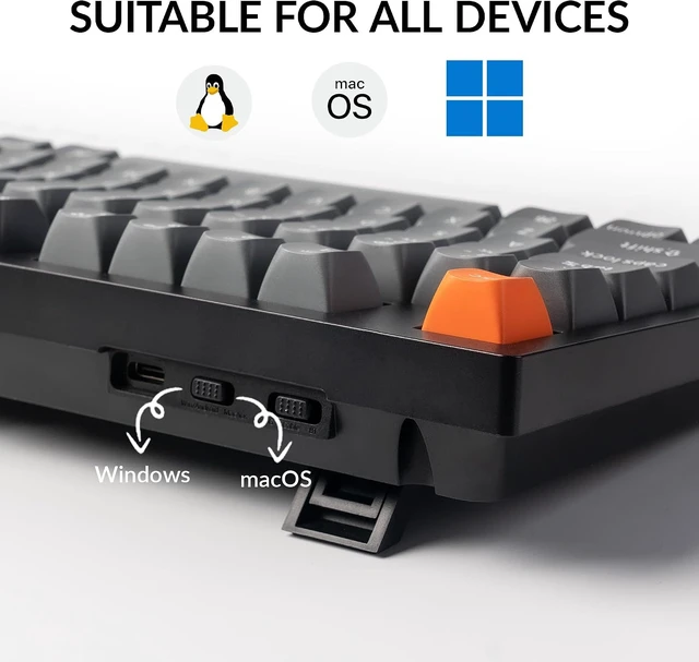 Alt view image 2 of 7 - Keychron K10 Max Wireless Custom Mechanical Keyboard, 100% Layout QMK 2.4 GHz Bluetooth White Backlit with Hot-swappable Keychron Super Red Switch Compatible with Mac Windows Linux