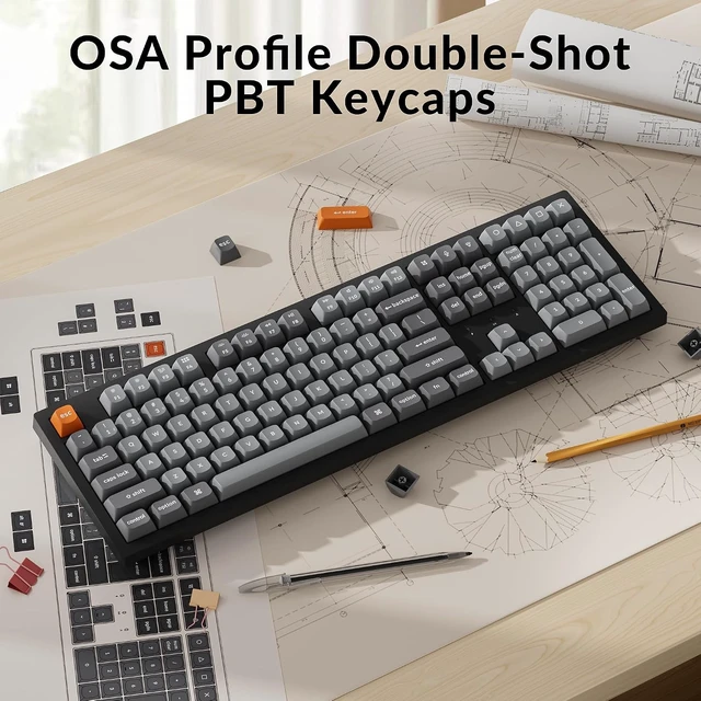 Alt view image 7 of 7 - Keychron K10 Max Wireless Custom Mechanical Keyboard, 100% Layout QMK 2.4 GHz Bluetooth White Backlit with Hot-swappable Keychron Super Red Switch Compatible with Mac Windows Linux