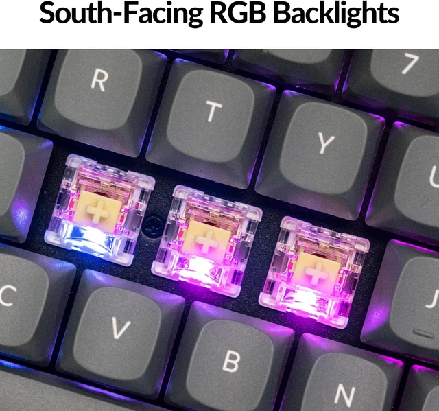 Alt view image 6 of 7 - Keychron K8 Max Wireless Mechanical Gaming Keyboard, TKL Layout QMK 2.4 GHz/Bluetooth 5.1/Wired Tri-Mode Connection, RGB with Keychron Super Banana Switch Compatible with Mac Windows Linux