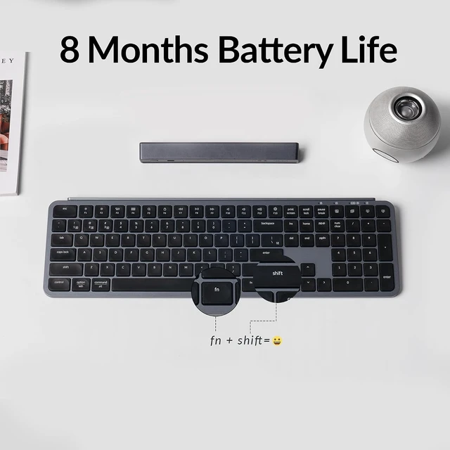 Alt view image 7 of 7 - Keychron B6 Pro Ultra-Slim Full-Size Wireless Keyboard - Space Gray
Numeric Keypad Quiet Typing Multi-Device 2.4 GHz/Bluetooth 5.2/USB-C Wired ZMK Launcher Up to 1200 Hours Battery Life