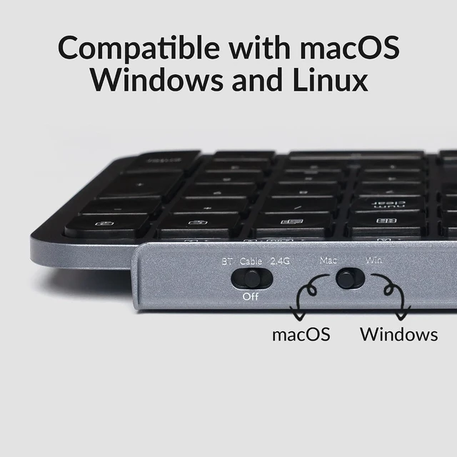 Alt view image 2 of 7 - Keychron B6 Pro Ultra-Slim Full-Size Wireless Keyboard - Space Gray
Numeric Keypad Quiet Typing Multi-Device 2.4 GHz/Bluetooth 5.2/USB-C Wired ZMK Launcher Up to 1200 Hours Battery Life