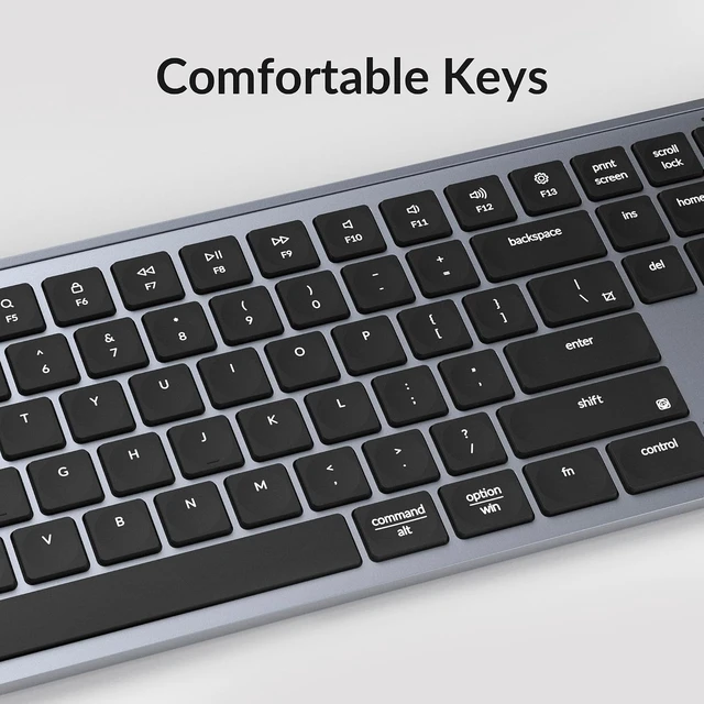 Alt view image 6 of 7 - Keychron B6 Pro Ultra-Slim Full-Size Wireless Keyboard - Space Gray
Numeric Keypad Quiet Typing Multi-Device 2.4 GHz/Bluetooth 5.2/USB-C Wired ZMK Launcher Up to 1200 Hours Battery Life