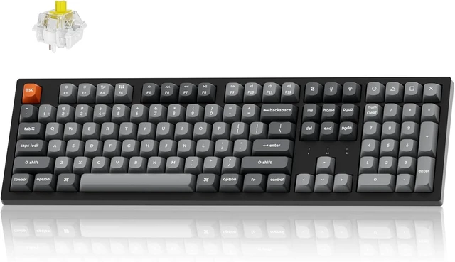 Main image of Keychron K10 Max QMK Wireless Custom Mechanical Full-Size Keyboard 2.4 GHz Wireless & Bluetooth with Hot-swappable Apex Banana Switch Compatible with Mac Windows Linux - Black