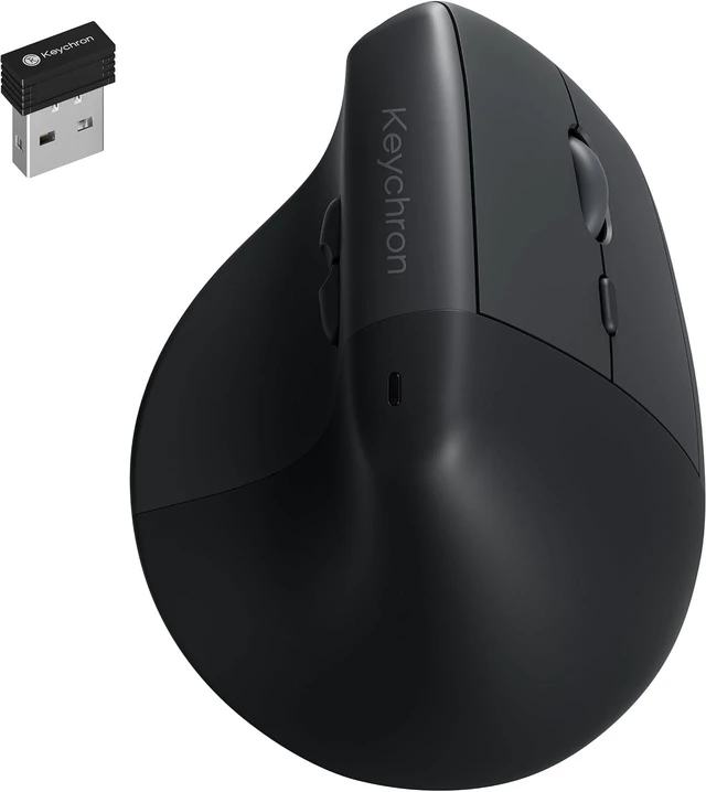 Main image of Keychron BM27 Ergonomic Wireless Mouse, Rechargeable Mice for Laptop
2.4 GHz & Bluetooth, Keychron Launcher, Quiet Clicks, 3212 Sensor, 2400 DPI, Portable Vertical Design for Mac Windows Linux