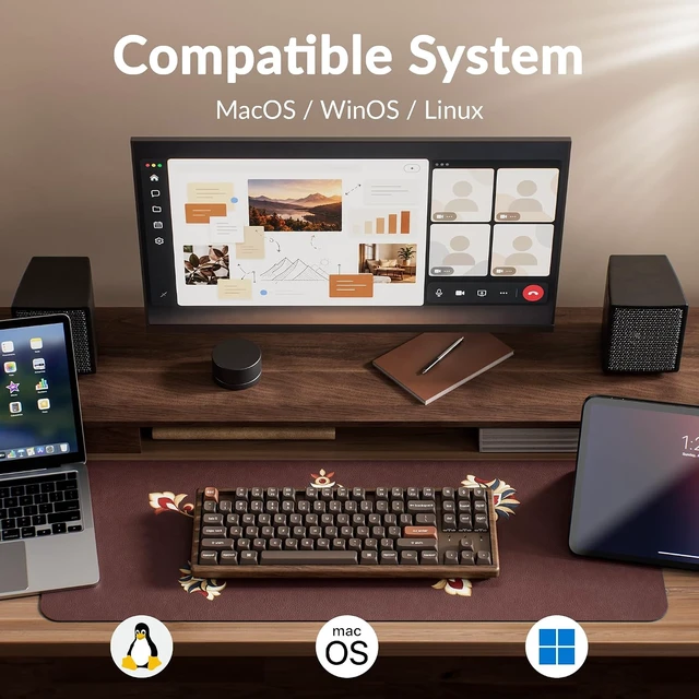 Alt view image 3 of 7 - Keychron K8 HE TKL 80% Wireless Custom Mechanical Keyboard, All-Wood
Hall Effect Magnetic Switch, Rapid Trigger, 2.4 GHz Bluetooth, QMK/Launcher Web, RGB, 87 Keys, Walnut, Mac Windows Linux