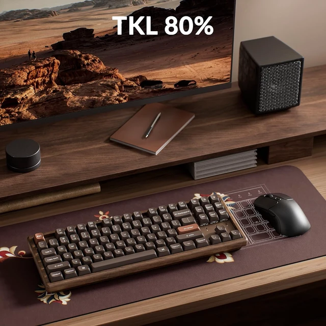 Alt view image 6 of 7 - Keychron K8 HE TKL 80% Wireless Custom Mechanical Keyboard, All-Wood
Hall Effect Magnetic Switch, Rapid Trigger, 2.4 GHz Bluetooth, QMK/Launcher Web, RGB, 87 Keys, Walnut, Mac Windows Linux