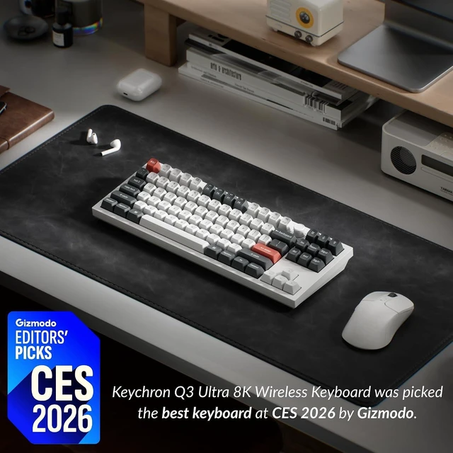 Alt view image 3 of 7 - Keychron Q3 Ultra Wireless Mechanical Keyboard 8KHz Polling Rate, TKL 2.4G/Bluetooth 5.3/Wired Up to 660 Hours Long Battery Life, Hot-Swappable Aluminum RGB Gaming ZMK for Mac/Windows/Linux-White