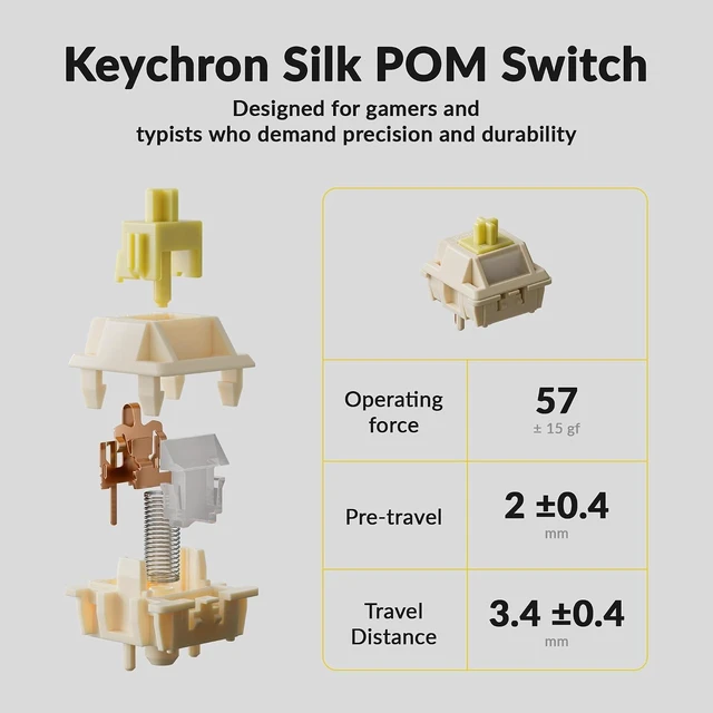 Alt view image 7 of 7 - Keychron Q3 Ultra Wireless Mechanical Keyboard 8KHz Polling Rate, TKL 2.4G/Bluetooth 5.3/Wired Up to 660 Hours Long Battery Life, Hot-Swappable Aluminum RGB Gaming ZMK for Mac/Windows/Linux-White