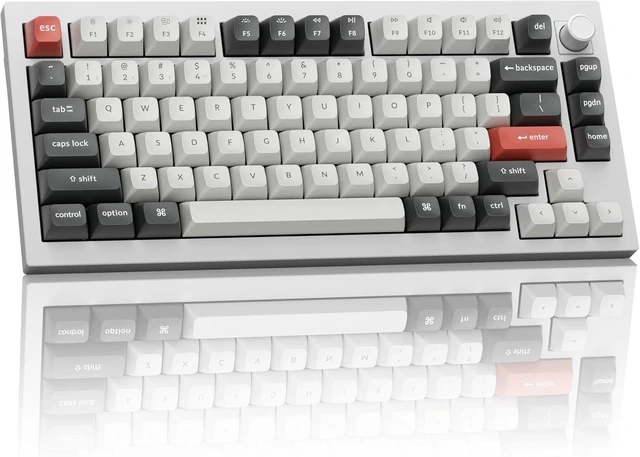 Main image of Keychron Q1 Ultra 8K 75% Wireless Custom Mechanical Keyboard Fully Assembled Aluminum, Hot-Swappable, 2.4 GHz/Bluetooth 5.3/Wired, ZMK, RGB, Knob, 660-Hour Battery, Brown Switch, White