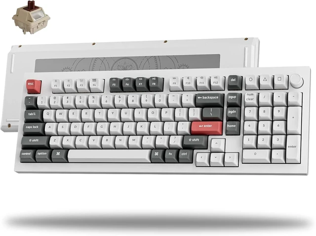 Main image of Keychron Q5 Ultra 8K Polling Rate Wireless Custom Mechanical Keyboard 2.4 GHz & Bluetooth ZMK Launcher 660Hr Battery Aluminum Body with Hot-swappable Brown Switches for Mac Windows Linux - White