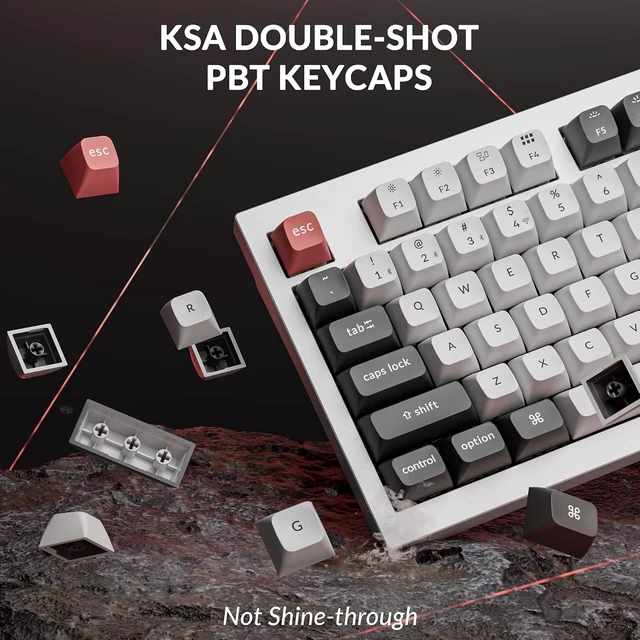 Alt view image 4 of 7 - Keychron Q5 Ultra 8K Polling Rate Wireless Custom Mechanical Keyboard 2.4 GHz & Bluetooth ZMK Launcher 660Hr Battery Aluminum Body with Hot-swappable Red Switches for Mac Windows Linux - White