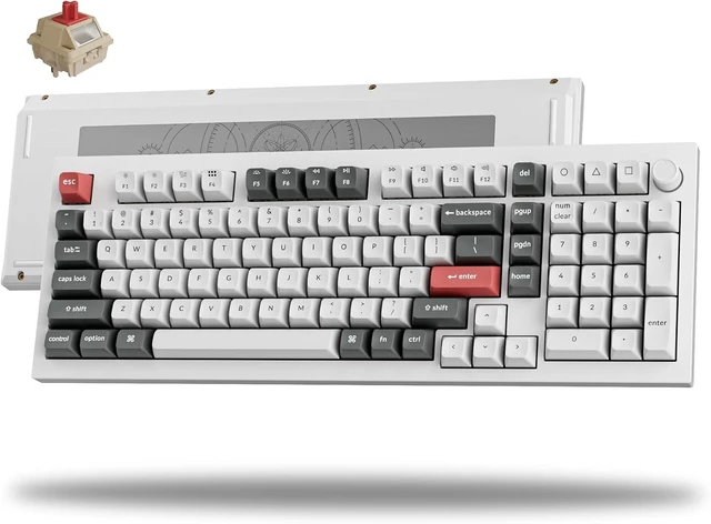 Main image of Keychron Q5 Ultra 8K Polling Rate Wireless Custom Mechanical Keyboard 2.4 GHz & Bluetooth ZMK Launcher 660Hr Battery Aluminum Body with Hot-swappable Red Switches for Mac Windows Linux - White