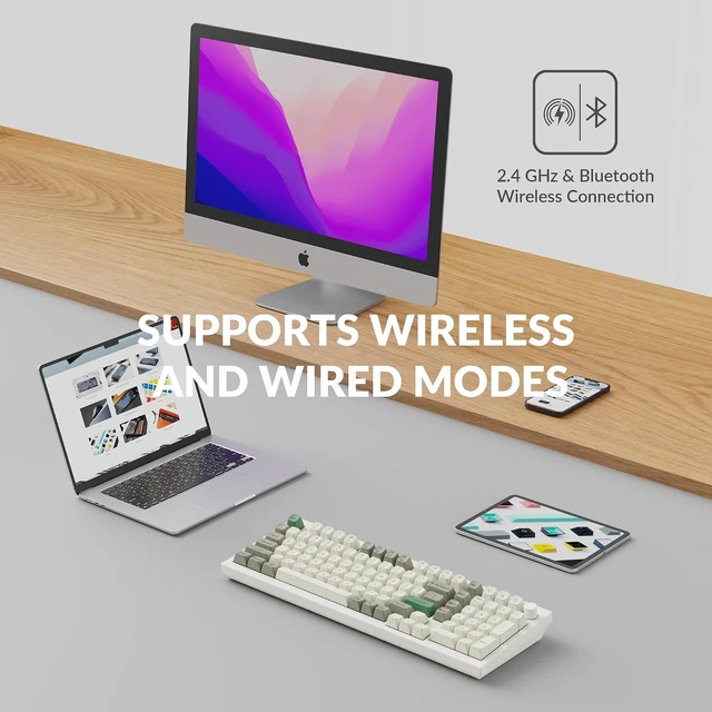 Alt view image 3 of 7 - Keychron Q5 Max Wireless 2.4 GHz Bluetooth Custom Mechanical Keyboard
QMK Launcher, Full Aluminum Body, 96% Layout with Hot-swappable Gateron Red Switch for Mac Windows Linux - White