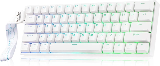 Main image of EPOMAKER HE60 Hall Effect Keyboard with Shine Through RGB, 8000mAh (White) 0.005mm Rapid Triggering, Dual 8K Polling, 2.4G/BT/Wired, SOCD, Snap Key, PBT Keycaps, Mac/WIN Compatible, Thocky & Creamy