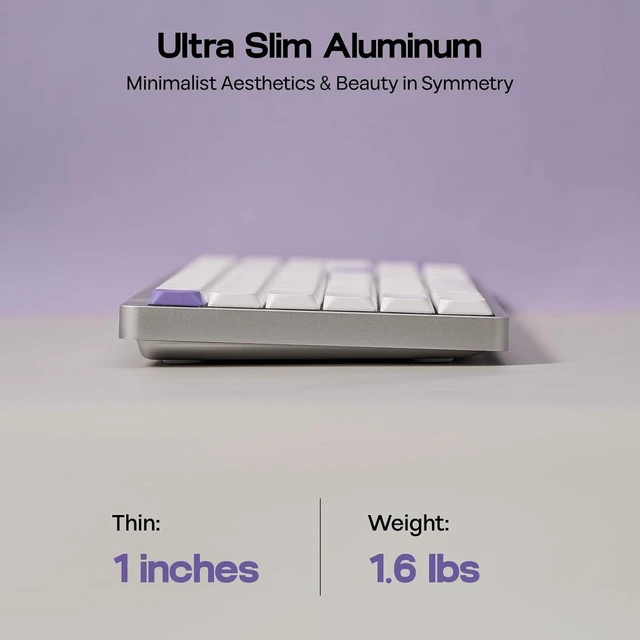 Alt view image 6 of 7 - EPOMAKER Luma100 Low Profile Aluminum Mechanical Keyboard, VIA Programmable
RGB Backlit, Hot-Swappable, Win/Mac/Linux Compatible, Wireless Portable Office Keyboard with Mac Modifier Keycaps