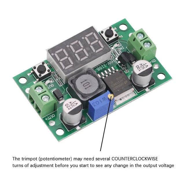 Alt view image 5 of 7 - 2PCS LM2596 Adjustable DC to DC Step Down Power Convert Module
4.0-40V Input, 1.25-37V Output, Buck Converter, with LED Voltmeter Digital Display