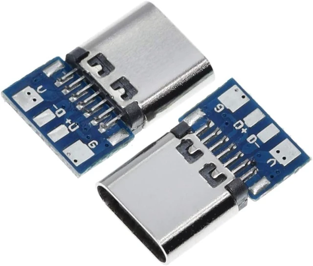 Alt view image 4 of 6 - 10PCS USB 3.1 Type C Connector 24 Pins Male Female Plug Socket
Receptacle Adapter to Solder Wire & Cable, 24P PCB Board Support Module