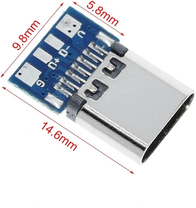 Alt view image 7 of 7 - 10PCS USB 3.1 Type C Connector 24 Pins Female Plug Socket Receptacle Adapter to Solder Wire & Cable 24P PCB Board Support Module