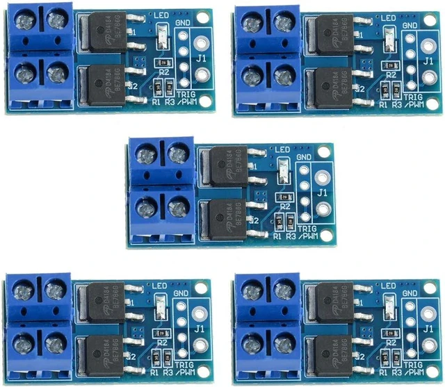 Main image of 5PCS DC 5V-36V 15A 400W Dual MOSFET Trigger Switch Drive Module
Max 30A, High-Power, 0-20KHz PWM Adjustment, Electronic Switch Control Board, Motor Speed Control, Lamp Brightness Control
