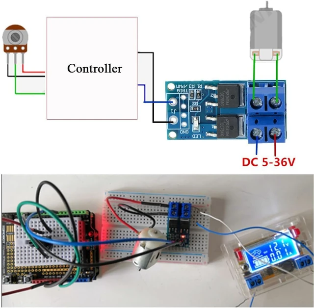 Alt view image 3 of 7 - 5PCS DC 5V-36V 15A 400W Dual MOSFET Trigger Switch Drive Module
Max 30A, High-Power, 0-20KHz PWM Adjustment, Electronic Switch Control Board, Motor Speed Control, Lamp Brightness Control