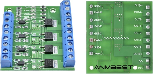 Main image of 2 pack MOSFET Trigger Switch 4 Channel Drive Module 400W
DC 3.7-27V 10A, Large Power, PWM Adjustment, Electronic Switch Control Board