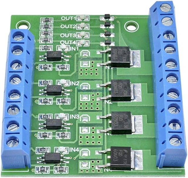 Alt view image 6 of 6 - 2 pack MOSFET Trigger Switch 4 Channel Drive Module 400W
DC 3.7-27V 10A, Large Power, PWM Adjustment, Electronic Switch Control Board