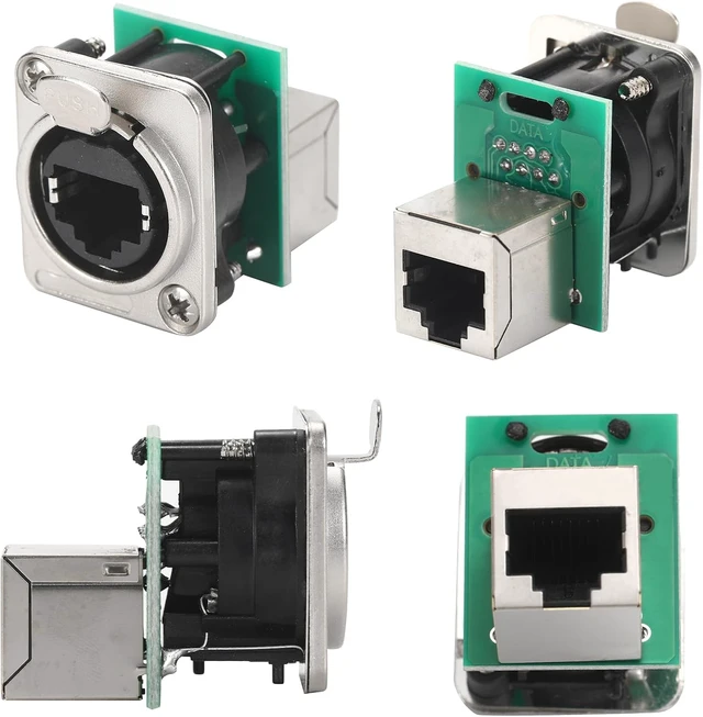 Alt view image 2 of 6 - 2PCS NE8FDP-B Ethercon RJ45 Panel Mount Chassis Socket
Pass/Feed Through, D Series, Cat5E Panel Mount Connector