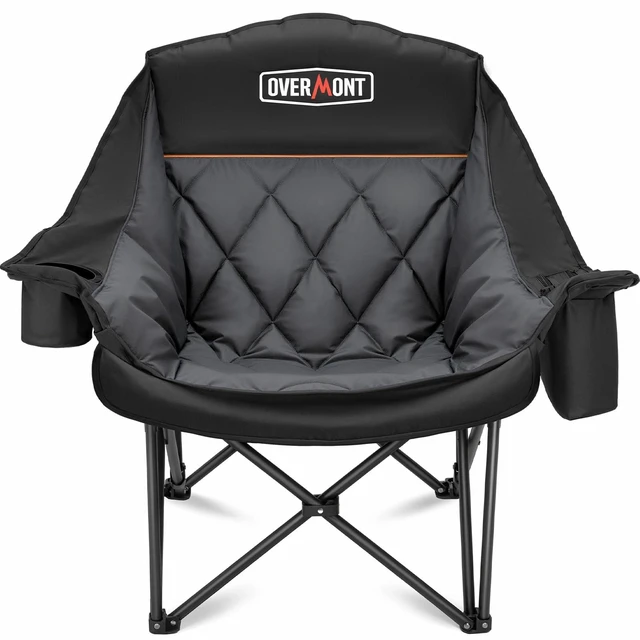 Main image of Oversized XL Camping Chair for Adults 500 lb Support | Padded Seating and A Cooler Bag for Camping Sports Garden Beach Fishing Lawn Outdoor Relaxation with Side Pocket&Cup Holder