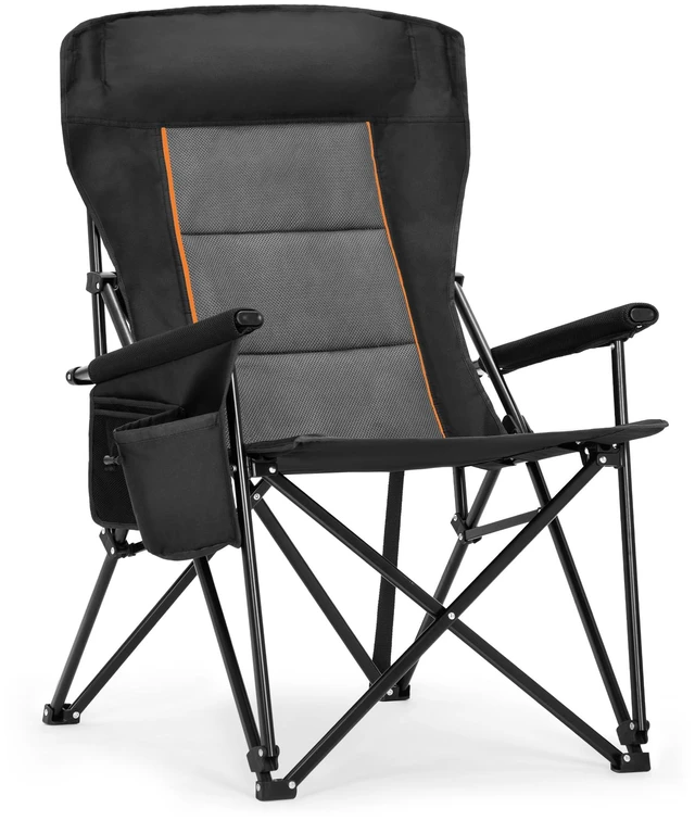 Main image of Heavy Duty 550LBS Padded Camping Chairs with Lumbar Support,1PC | Oversized, Steel Frame, Cooler Bag,Sturdy, Head&Back support,Cup holder,Carry Bag,Pocket, Easy to set up,Storage, Assembly