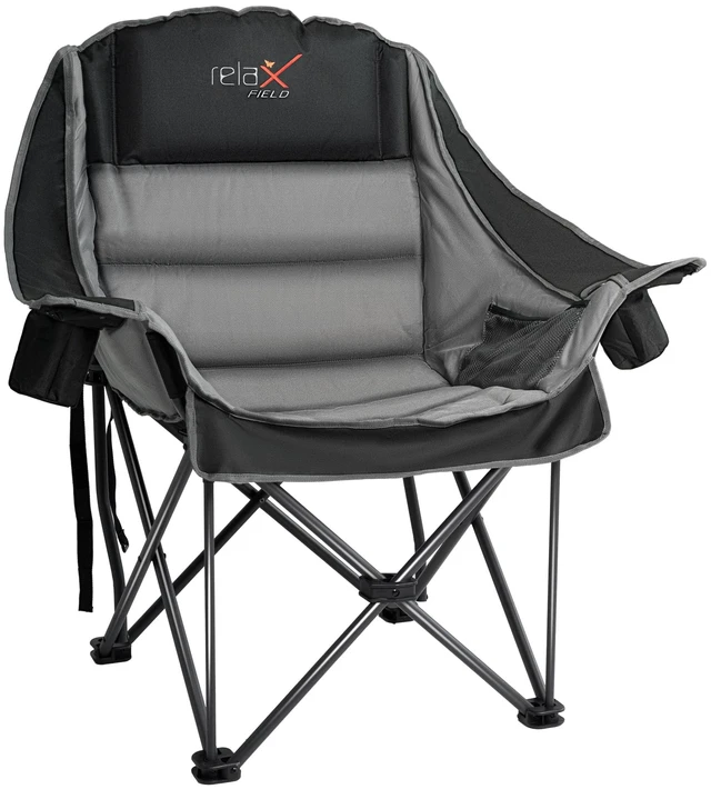 Main image of Oversized Camping Chairs with Cup Holder 500LBS, Black | Side Pocket,Collapsible Padded Arm Chair, Heavy Duty,Folding Chair,Ideal for Sports,Outdoor,Beach,Fishing,Lawn