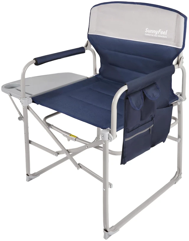 Main image of Oversized Directors Camping Chair for Adults with Side Table Portable Folding Chair 500 LBS with Padded Back, Cup Holder, Side Pocket & Carry Bag for Camping, Fish, Lawn, Beach