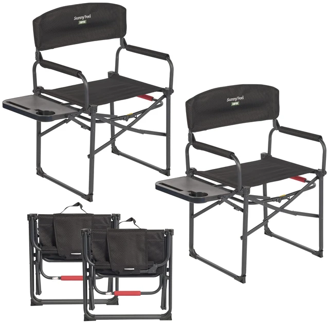 Main image of Oversized Directors Camping Chair for Adults with Side Table | Portable Folding Camp Chair 300LBS with Cup Holder, Side Pocket & Carry Bag for Camping, Fish, Lawn, Beach