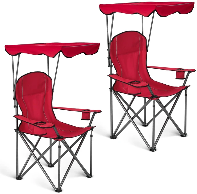 Main image of Heavy Duty Canopy Camping Chairs with Adjustable Sunshade | Heavy duty 400 LBS, Steel Frame, Sturdy, Ergonomic,600D Oxford fabric ,Phone holder Cup holder,Carry Bag,Easy to set up