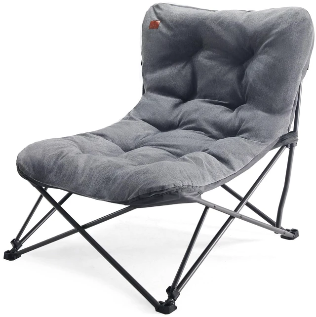 Main image of Oversized Camping Moon Chair 400 LBS, 2.4" Thick Padded, Grey | Comfy Couch, Heavy Duty Camping Sofa Foldable, Outdoor Lounge Seat for Adults for Beach Camp Deck Picnic Fishing