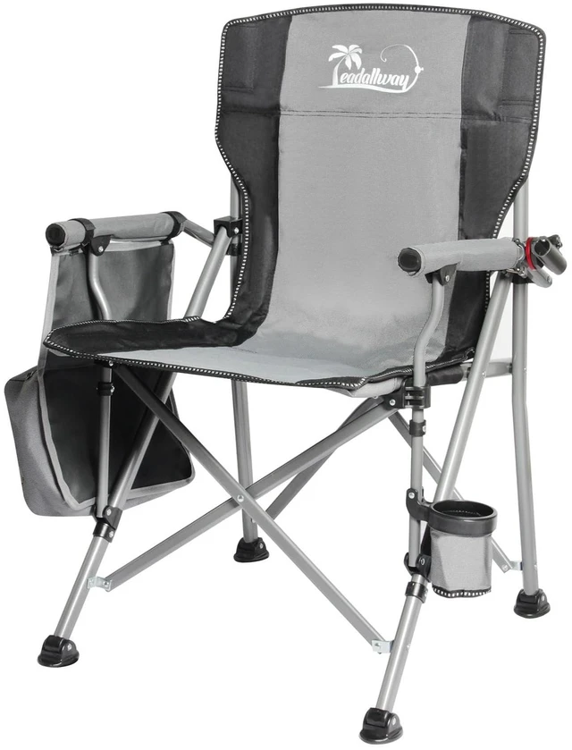 Main image of Camping Chair Foldable Collapsible with 360°Adjustable Rod Holder&Cup Holder & Removable Storage Bag, 351 LBS Capacity,for Outdoor Camp, Picnic, Travel, Fishing
