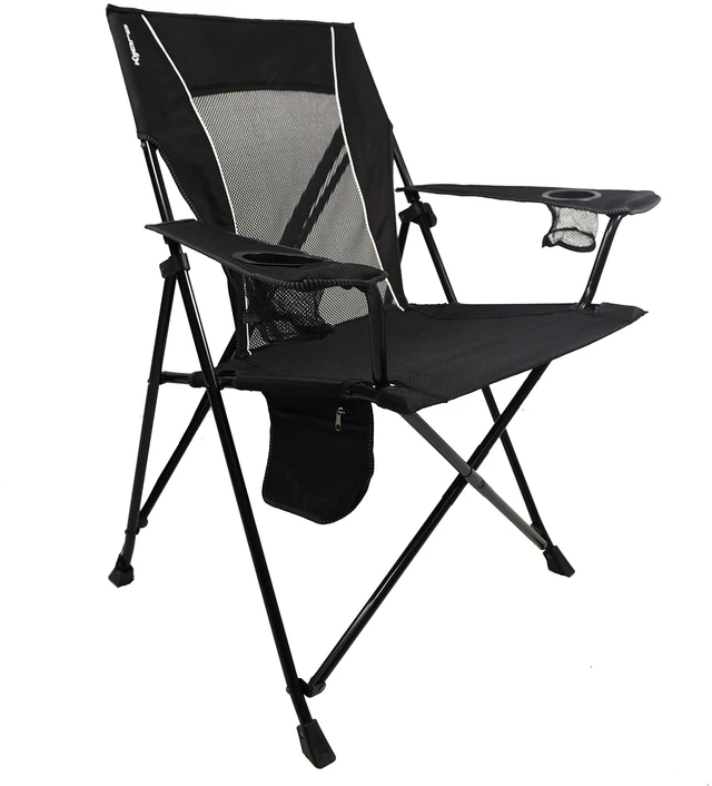 Main image of Foldable Camping Chair, Vik Black, Polyester, Mesh, Steel, Portable, Durable, Unisex