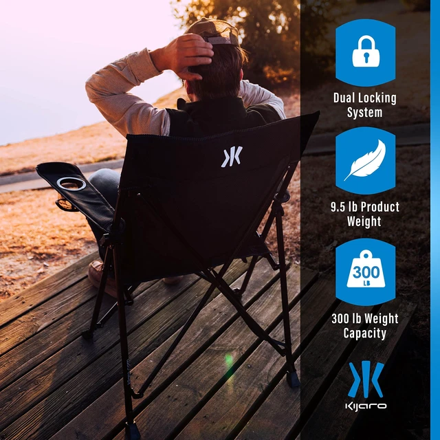 Alt view image 3 of 7 - Foldable Camping Chair, Vik Black, Polyester, Mesh, Steel, Portable, Durable, Unisex
