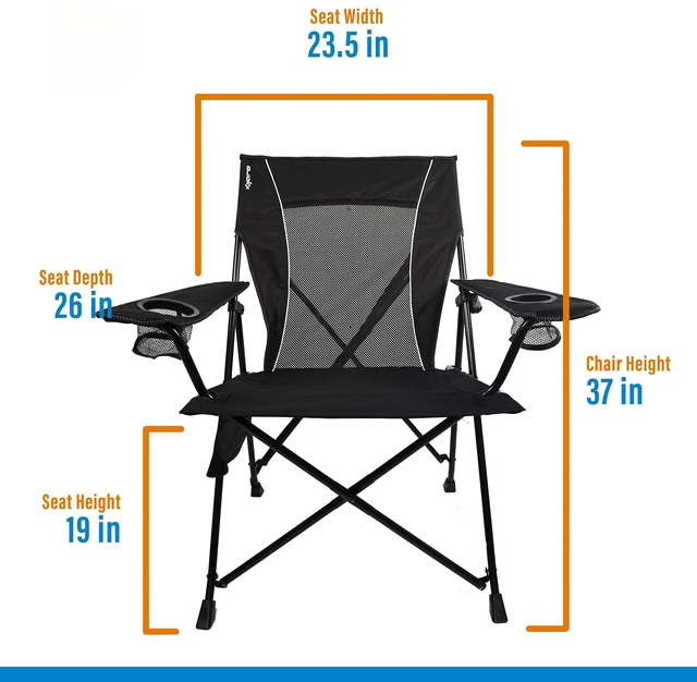 Alt view image 2 of 7 - Foldable Camping Chair, Vik Black, Polyester, Mesh, Steel, Portable, Durable, Unisex