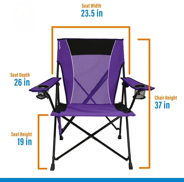 Alt view image 2 of 7 - Dual Lock Portable Camping Chairs - Enjoy the Outdoors with a Versatile Folding Chair, Sports Chair, Outdoor Chair & Lawn Chair - Dual Lock Feature Locks Position Kawachi Purple