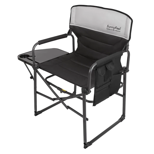 Main image of Oversized Directors Camping Chair for Adults with Side Table Portable Folding Chair 500 LBS with Padded Back, Cup Holder, Side Pocket & Carry Bag for Camping, Fish, Lawn, Beach