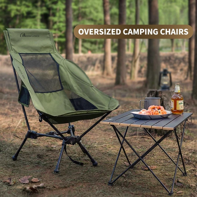 Alt view image 7 of 7 - High Back Folding Camping Chair, 330lbs Portable Compact Chair with Wide Seat & Ergonomic Back Support (Black)