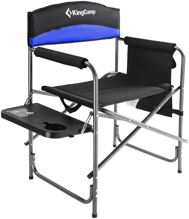 Main image of Directors Chair, Heavy Duty 400lbs Camping Chair for Adults, Blue | Folding Chair with Side Table & Pocket, Cup Holder, Padded Seat & Armrests, for Outdoor Fishing Patio Sport