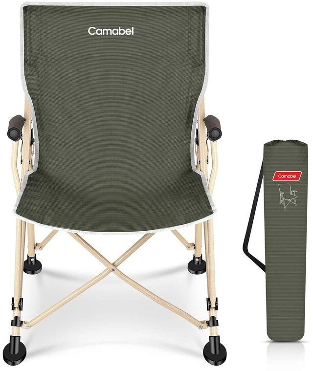 Main image of Folding Camping Chairs Oversized Heavy Duty Padded 400 LBS Beach Chair Portable Outdoor Lawn Chairs with Storage Bag and Carry Bag for Sporting Hiking Picnics Fishing Army Green