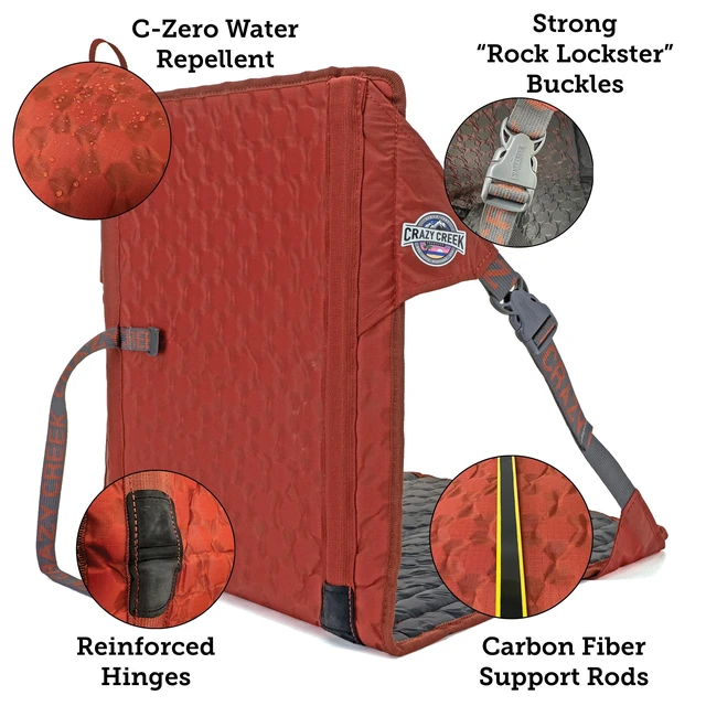 Alt view image 4 of 7 - HEX 2.0 Original Chair for Camping, Stadium Seating & More, on All Terrains, Adjustable Straps, Compact Design, Water-Resistant, Copper/Slate