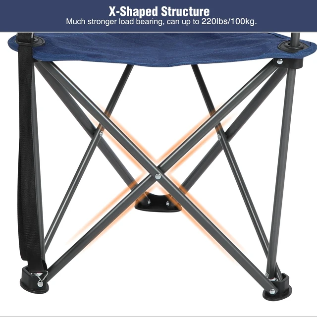 Alt view image 5 of 7 - 2 Pack Tripod Chairs for Adults, Folding Lightweight Portable Golf Chairs