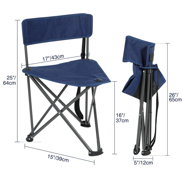 Alt view image 3 of 7 - 2 Pack Tripod Chairs for Adults, Folding Lightweight Portable Golf Chairs