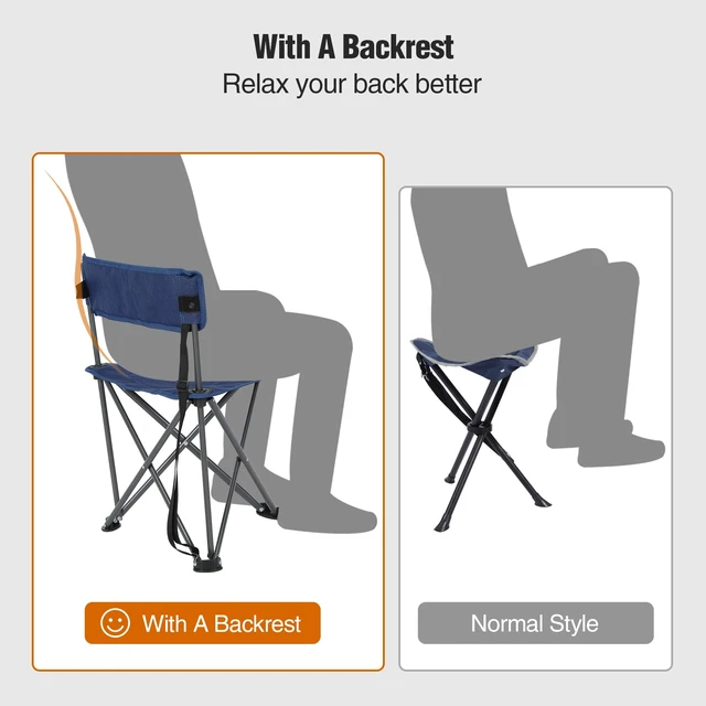 Alt view image 6 of 7 - 2 Pack Tripod Chairs for Adults, Folding Lightweight Portable Golf Chairs