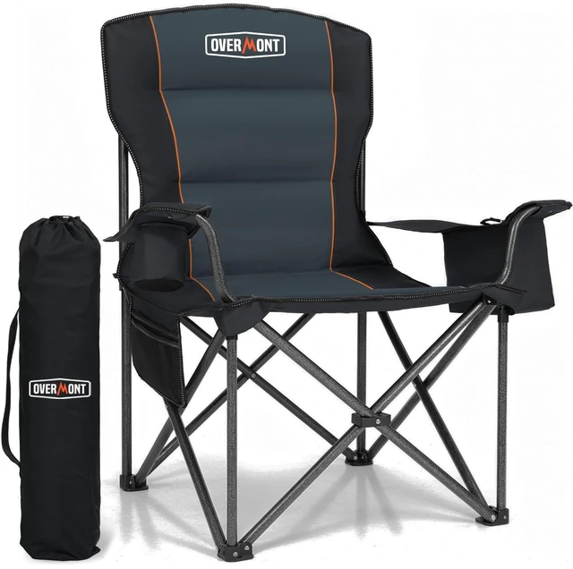 Main image of Oversized Camping Chair for Adults - 450 lb Fully Padded High Back | Fully Padded High Back with Cooler Bags, Cup Holders, Side Pockets & Carry Bags for Outdoor Relaxation Use